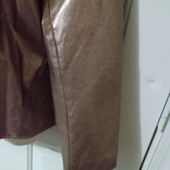Rose gold lame faux leather jacket - Picture 7 of 10